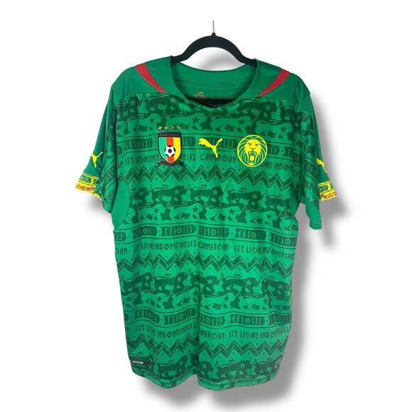 Vintage Y2K Puma Cameroon Fifa Sportswear Retro Essential Soccer Jersey Large - Picture 1 of 5